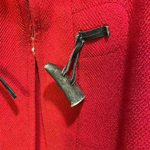 BURBERRY woman’s red wool long trench coat - Picture 5 of 16